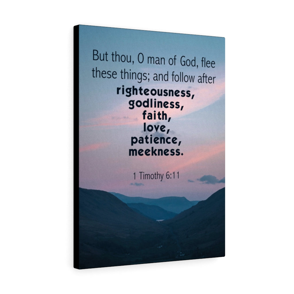 Scripture Walls O Man of God 1 Timothy 6:11 Bible Verse Canvas Christian Wall Art Ready to Hang Unframed-Express Your Love Gifts