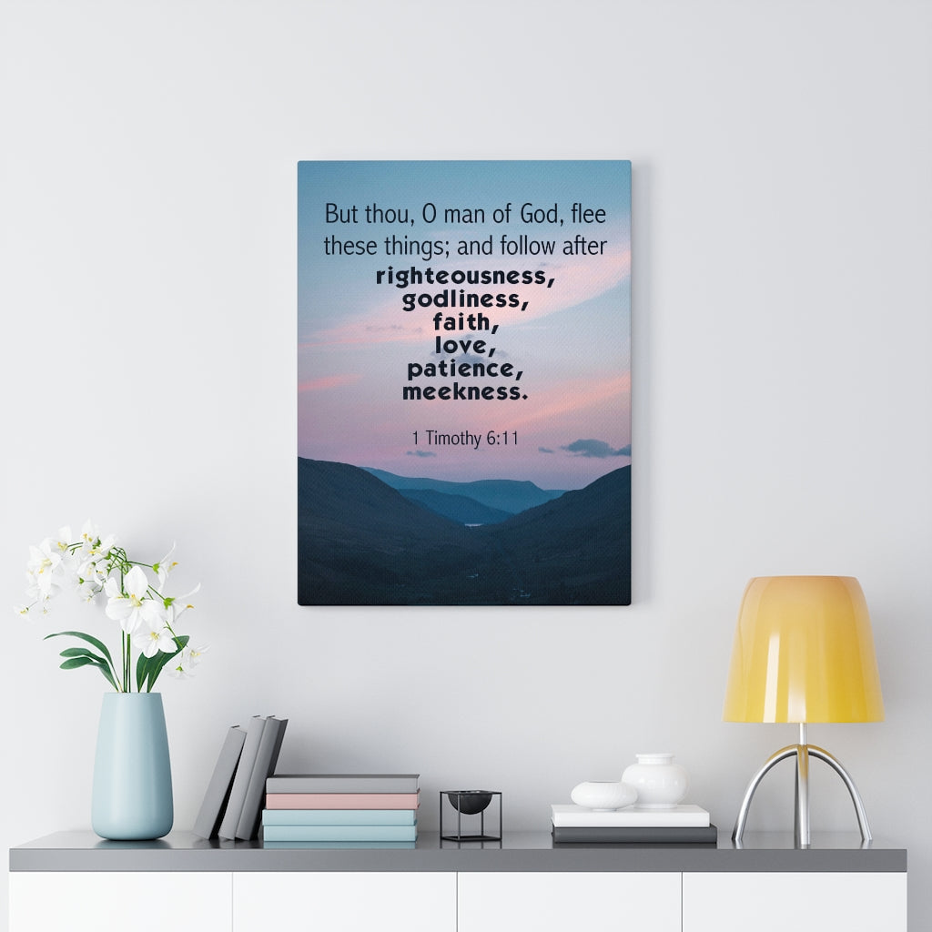 Scripture Walls O Man of God 1 Timothy 6:11 Bible Verse Canvas Christian Wall Art Ready to Hang Unframed-Express Your Love Gifts