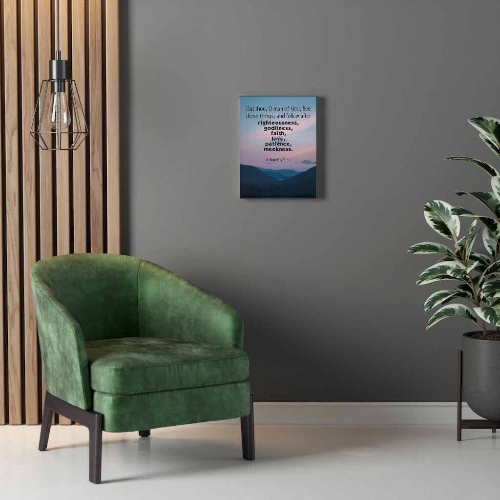 Scripture Walls O Man of God 1 Timothy 6:11 Bible Verse Canvas Christian Wall Art Ready to Hang Unframed-Express Your Love Gifts