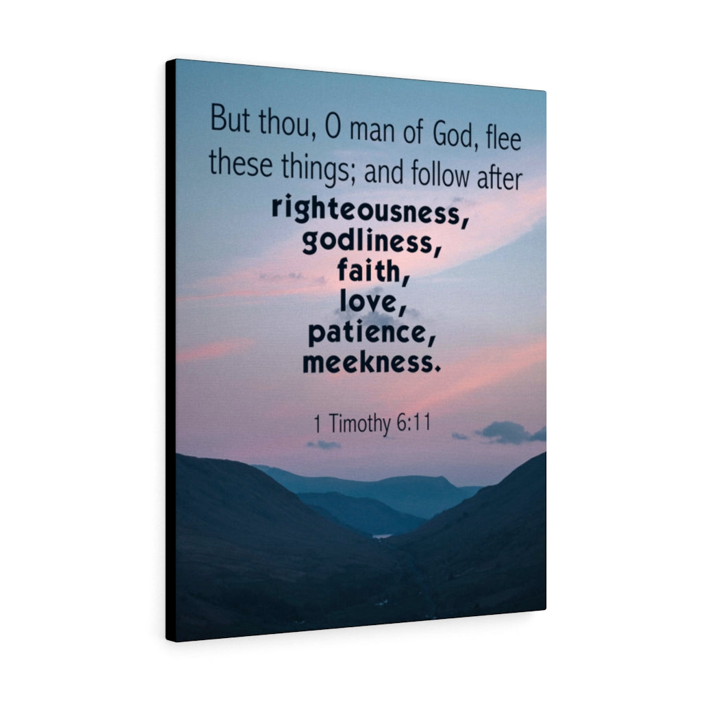 Scripture Walls O Man of God 1 Timothy 6:11 Bible Verse Canvas Christian Wall Art Ready to Hang Unframed-Express Your Love Gifts