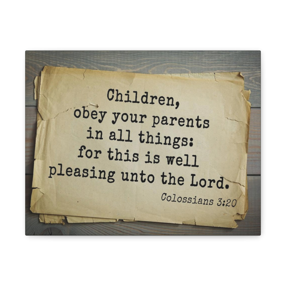 Scripture Walls Obey Your Parents Colossians 3:20 Bible Verse Canvas Christian Wall Art Bible Verse Print Ready To Hang Unframed-Express Your Love Gifts