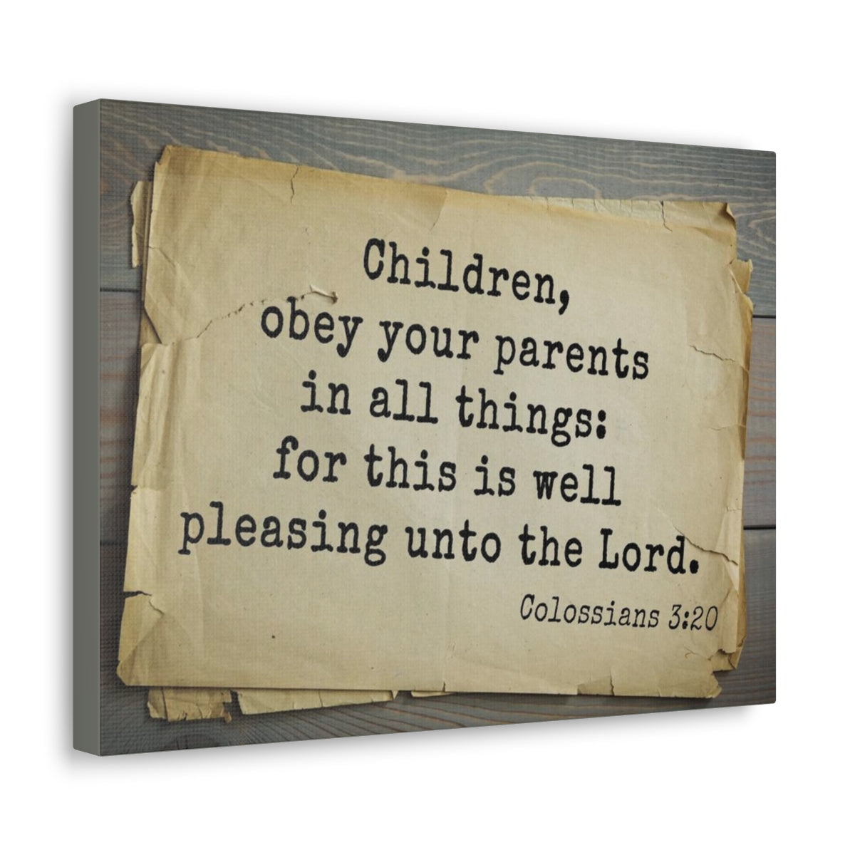 Scripture Walls Obey Your Parents Colossians 3:20 Bible Verse Canvas Christian Wall Art Bible Verse Print Ready To Hang Unframed-Express Your Love Gifts