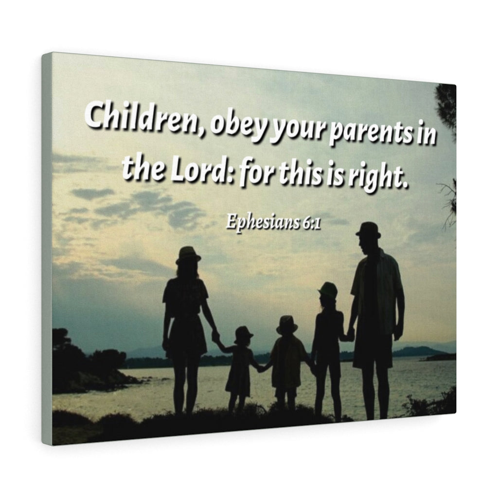 Scripture Walls Obey Your PArents Ephesians 6:1 Bible Verse Canvas Christian Wall Art Ready to Hang Unframed-Express Your Love Gifts