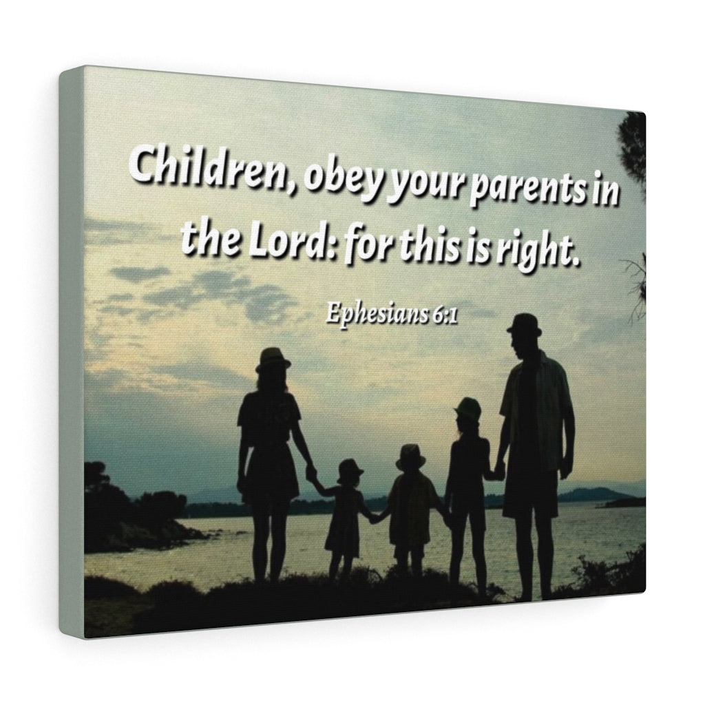 Scripture Walls Obey Your PArents Ephesians 6:1 Bible Verse Canvas Christian Wall Art Ready to Hang Unframed-Express Your Love Gifts
