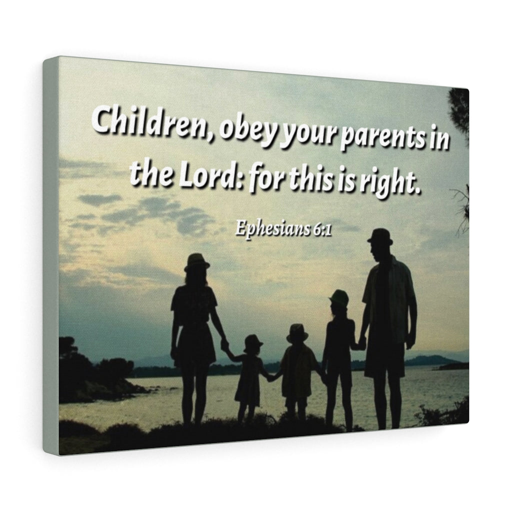 Scripture Walls Obey Your PArents Ephesians 6:1 Bible Verse Canvas Christian Wall Art Ready to Hang Unframed-Express Your Love Gifts
