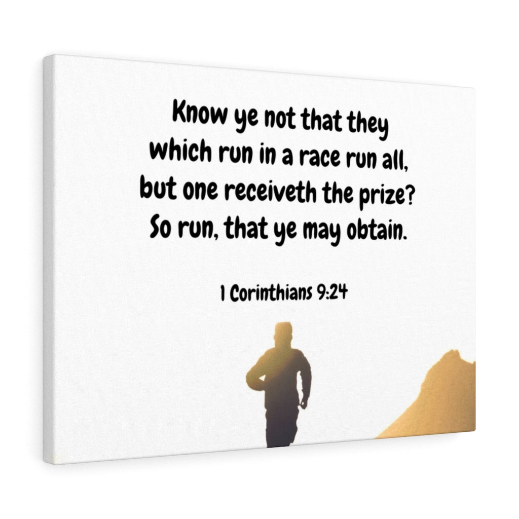 Scripture Walls Obtain 1 Corinthians 9:24 Bible Verse Canvas Christian Wall Art Ready to Hang Unframed-Express Your Love Gifts