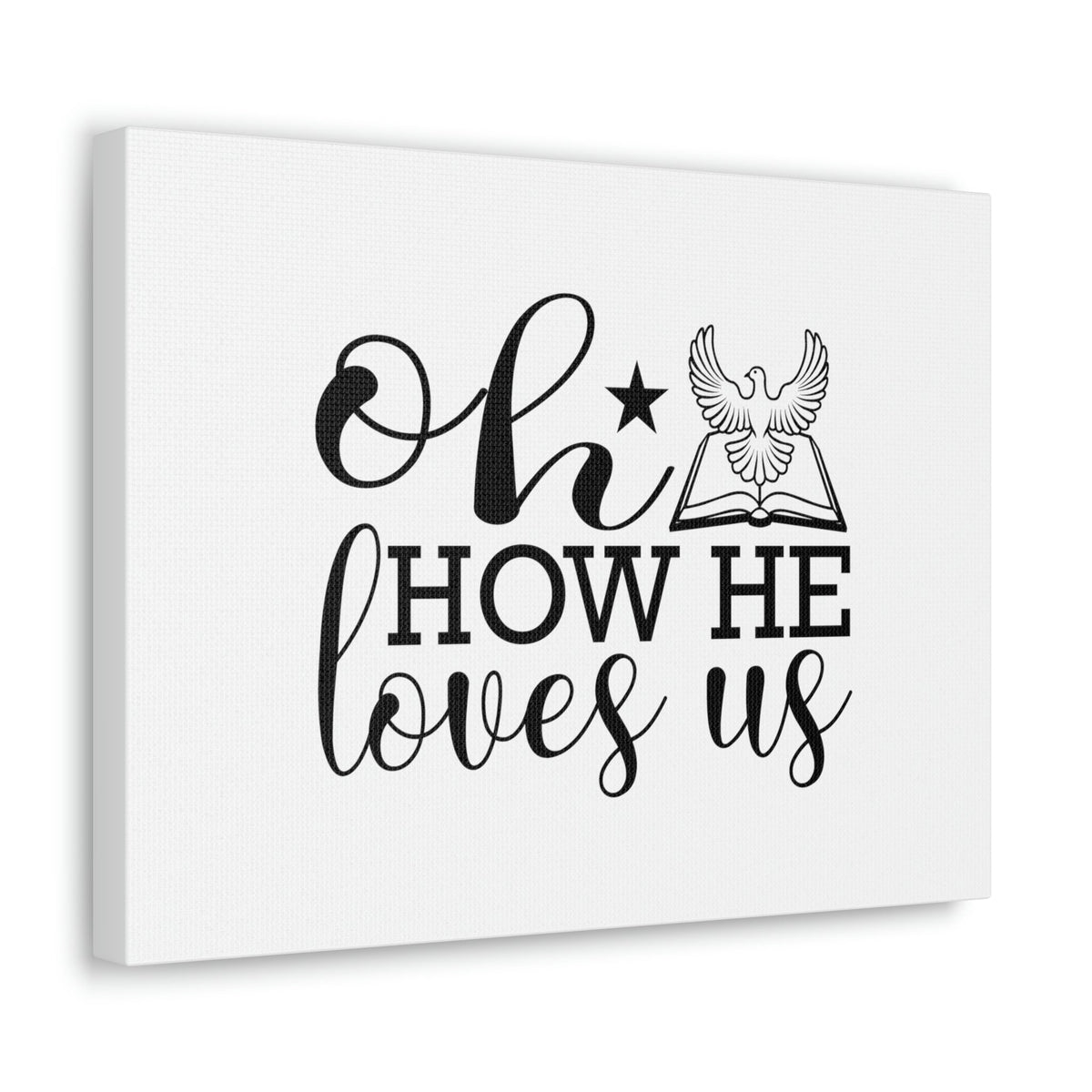 Scripture Walls Oh How He Loves Us John 3:16 Christian Wall Art Bible Verse Print Ready to Hang Unframed-Express Your Love Gifts