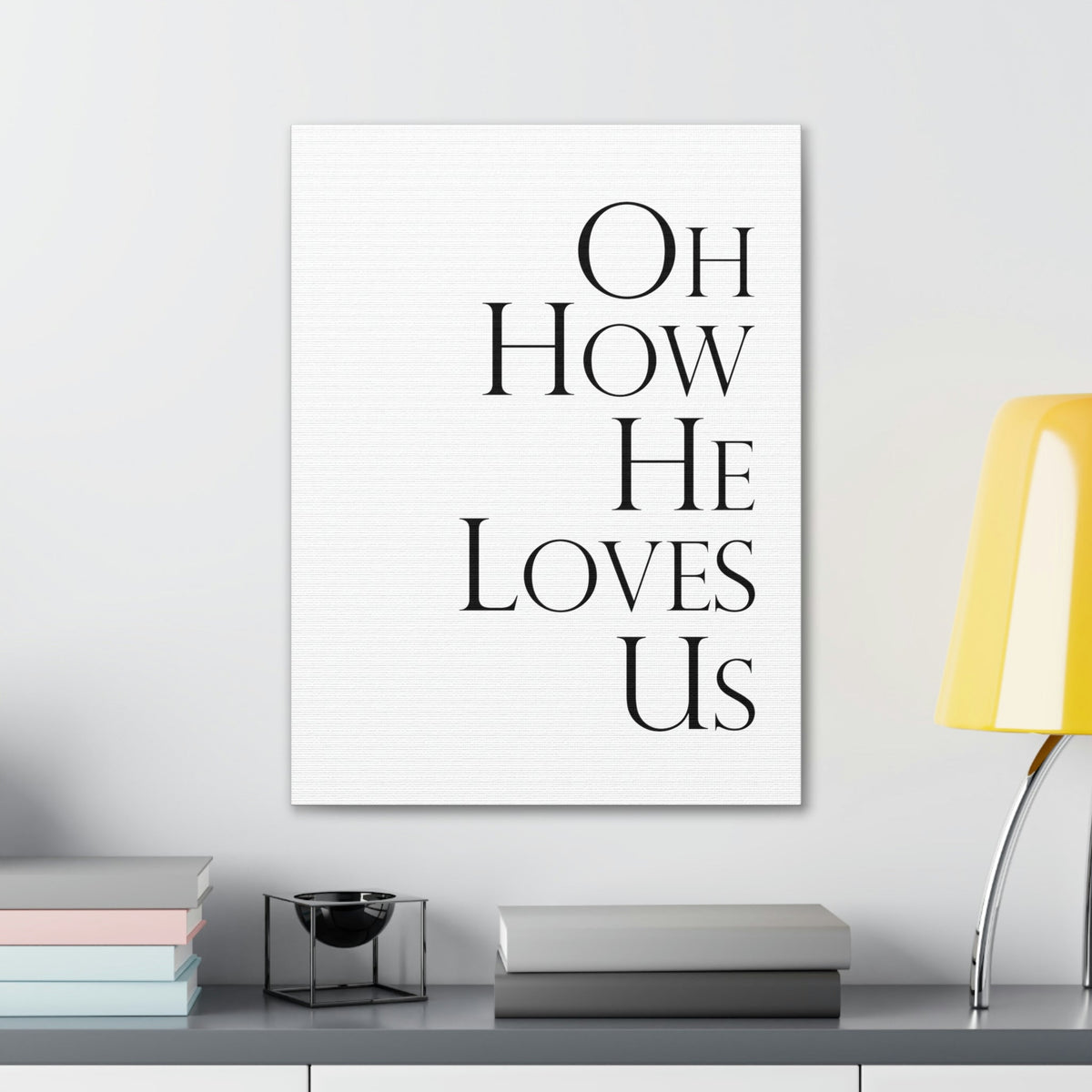 Scripture Walls Oh How He Loves Us John 3:16 Plain Christian Wall Art Bible Verse Print Ready to Hang Unframed-Express Your Love Gifts