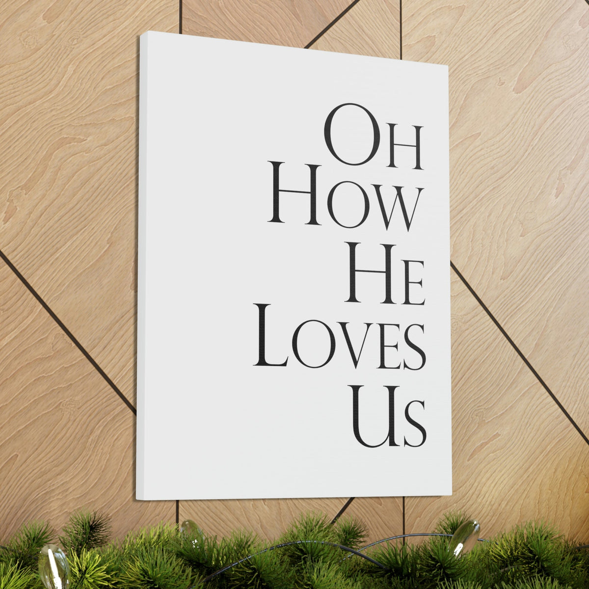 Scripture Walls Oh How He Loves Us John 3:16 Plain Christian Wall Art Bible Verse Print Ready to Hang Unframed-Express Your Love Gifts