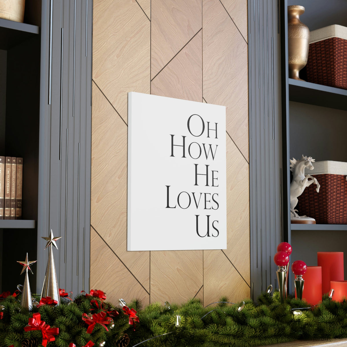 Scripture Walls Oh How He Loves Us John 3:16 Plain Christian Wall Art Bible Verse Print Ready to Hang Unframed-Express Your Love Gifts