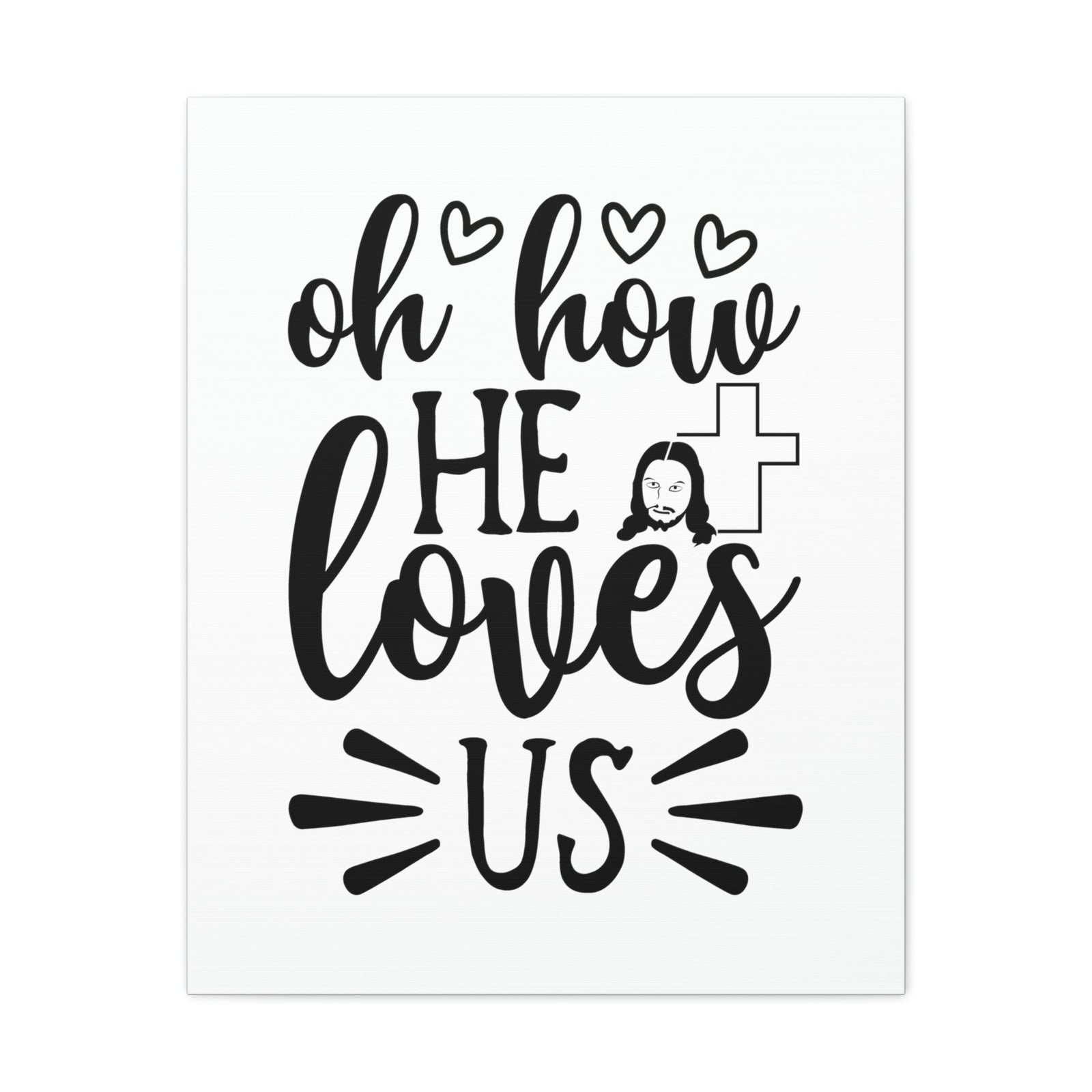 Scripture Walls Oh How He Loves Us ROMANS 5:8 Christian Wall Art Print Ready to Hang Unframed-Express Your Love Gifts