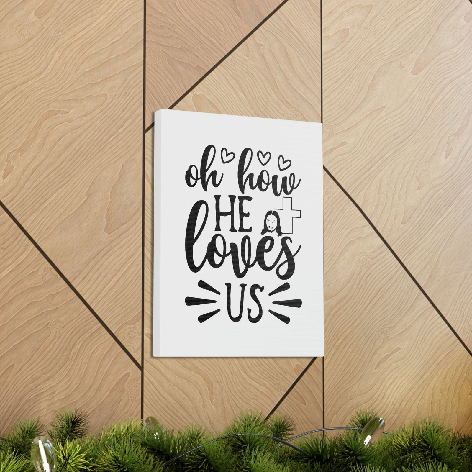 Scripture Walls Oh How He Loves Us ROMANS 5:8 Christian Wall Art Print Ready to Hang Unframed-Express Your Love Gifts
