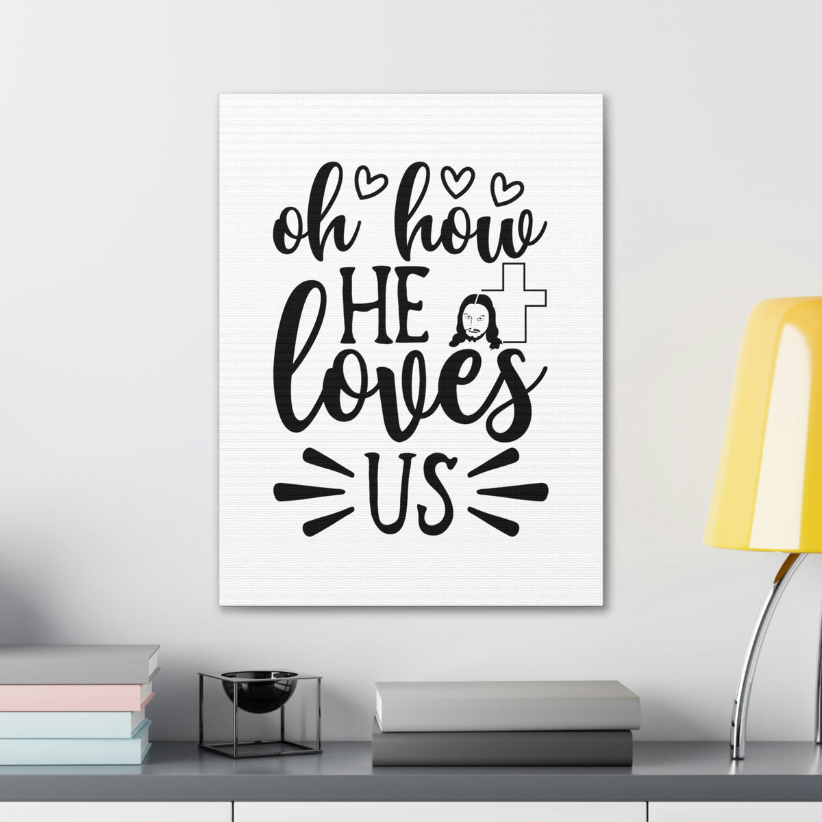 Scripture Walls Oh How He Loves Us ROMANS 5:8 Christian Wall Art Print Ready to Hang Unframed-Express Your Love Gifts