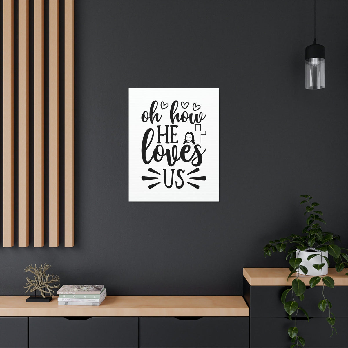 Scripture Walls Oh How He Loves Us ROMANS 5:8 Christian Wall Art Print Ready to Hang Unframed-Express Your Love Gifts