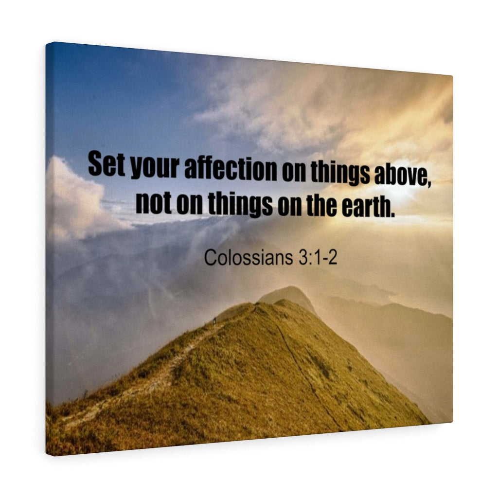 Scripture Walls On Things Above Colossians 3:2 Bible Verse Canvas Christian Wall Art Ready to Hang Unframed-Express Your Love Gifts
