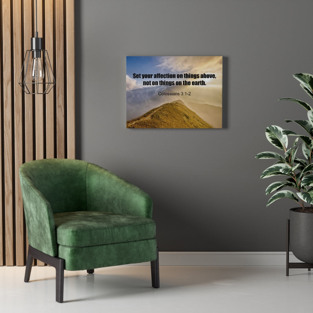 Scripture Walls On Things Above Colossians 3:2 Bible Verse Canvas Christian Wall Art Ready to Hang Unframed-Express Your Love Gifts