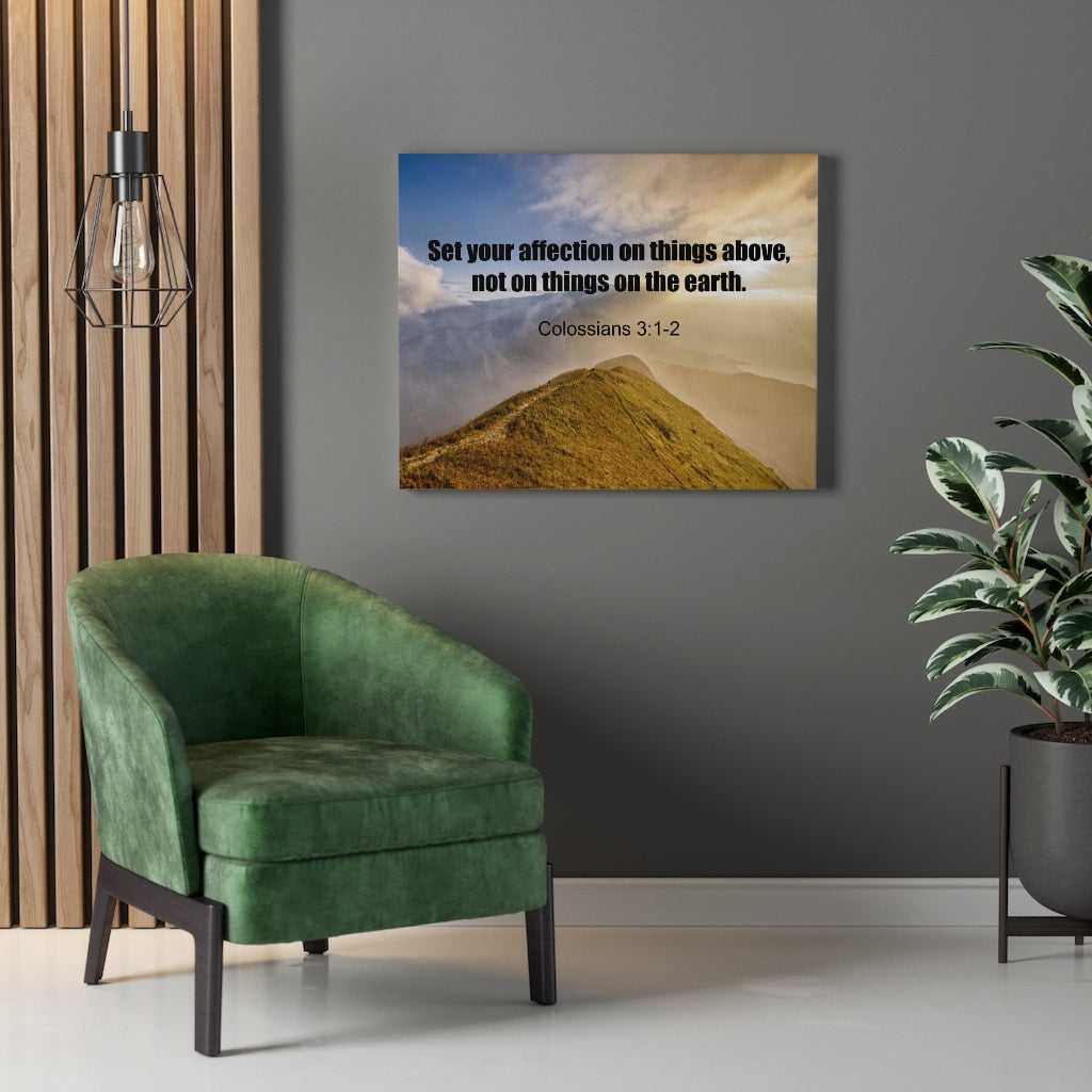 Scripture Walls On Things Above Colossians 3:2 Bible Verse Canvas Christian Wall Art Ready to Hang Unframed-Express Your Love Gifts