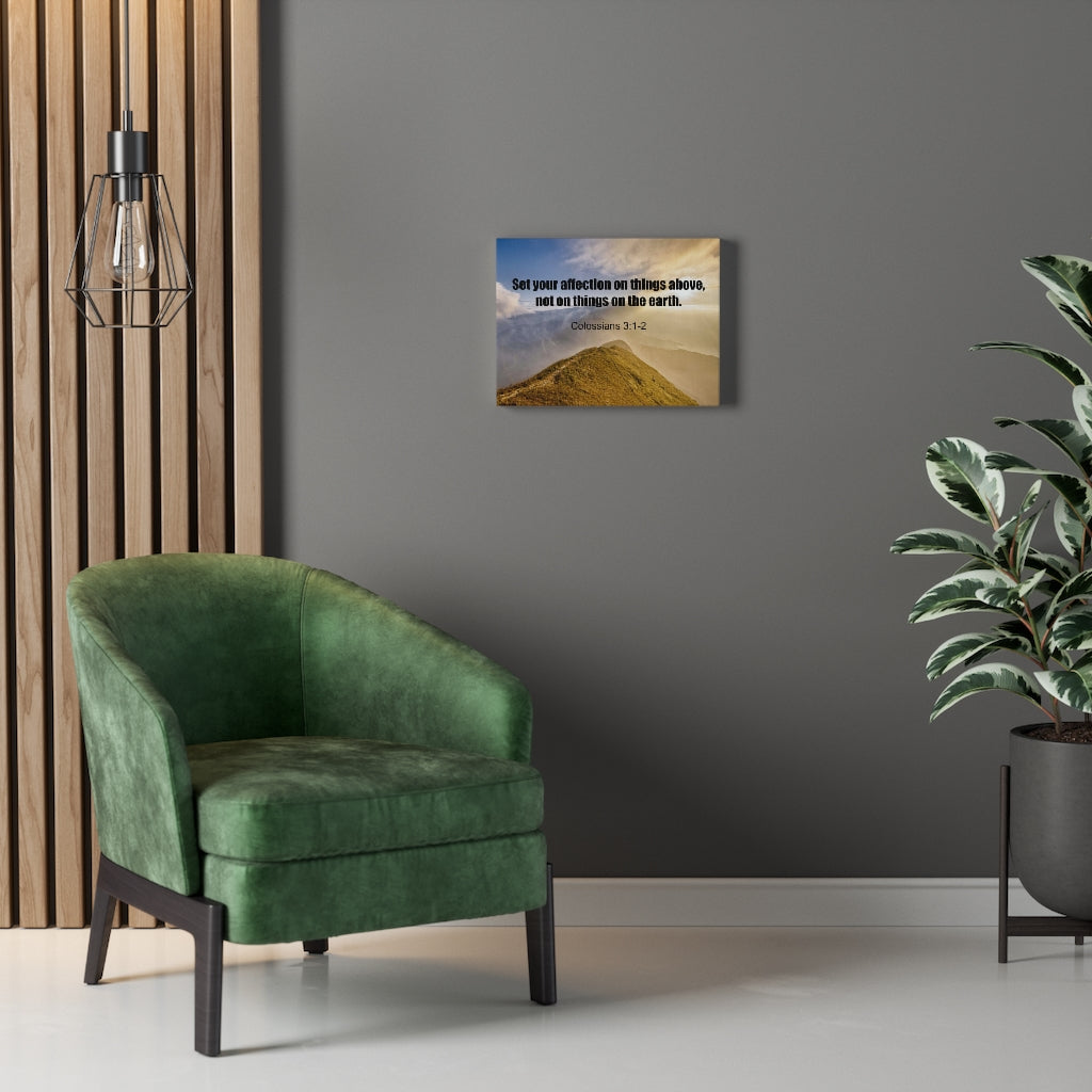 Scripture Walls On Things Above Colossians 3:2 Bible Verse Canvas Christian Wall Art Ready to Hang Unframed-Express Your Love Gifts