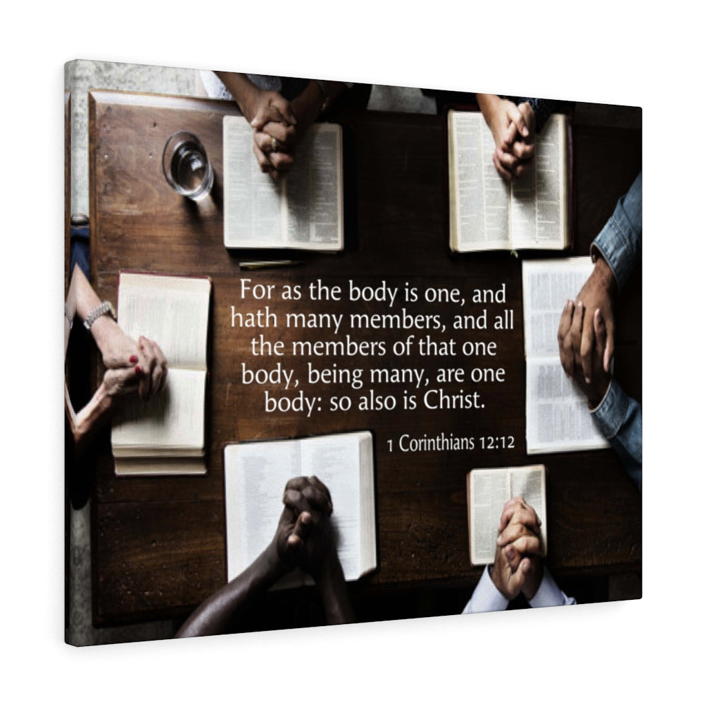 Scripture Walls One in Christ 1 Corinthians 12:12 Bible Verse Canvas Christian Wall Art Ready to Hang Unframed-Express Your Love Gifts