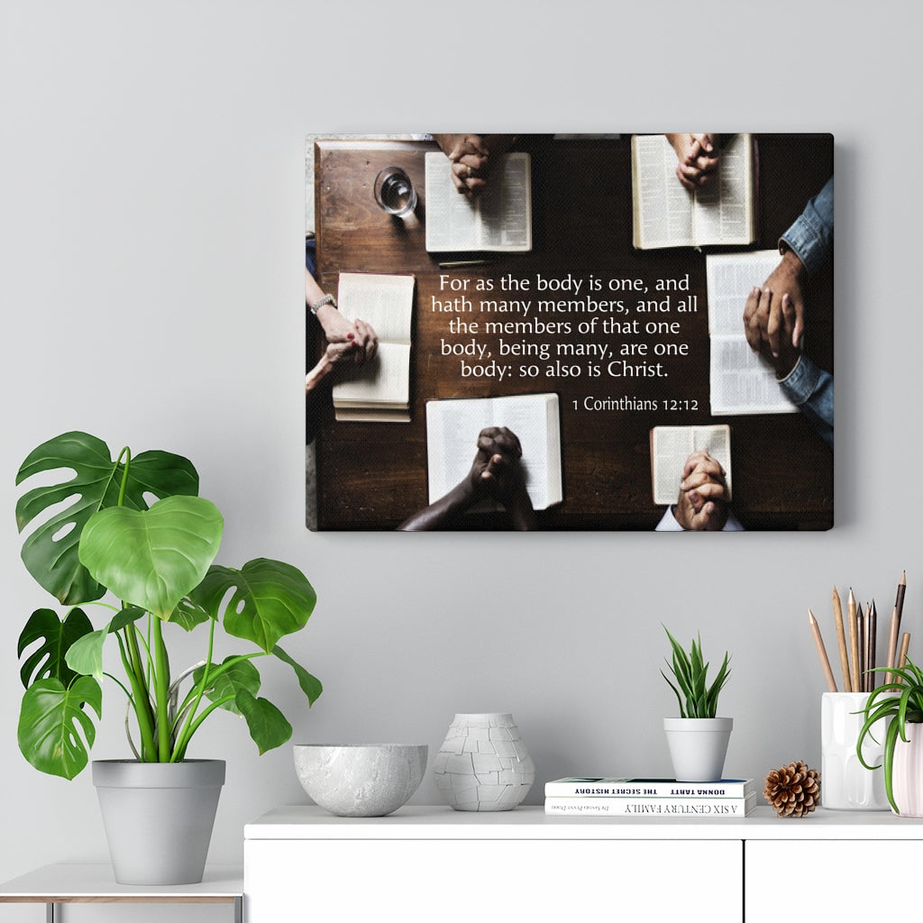 Scripture Walls One in Christ 1 Corinthians 12:12 Bible Verse Canvas Christian Wall Art Ready to Hang Unframed-Express Your Love Gifts