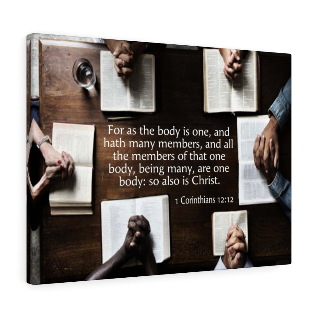 Scripture Walls One in Christ 1 Corinthians 12:12 Bible Verse Canvas Christian Wall Art Ready to Hang Unframed-Express Your Love Gifts