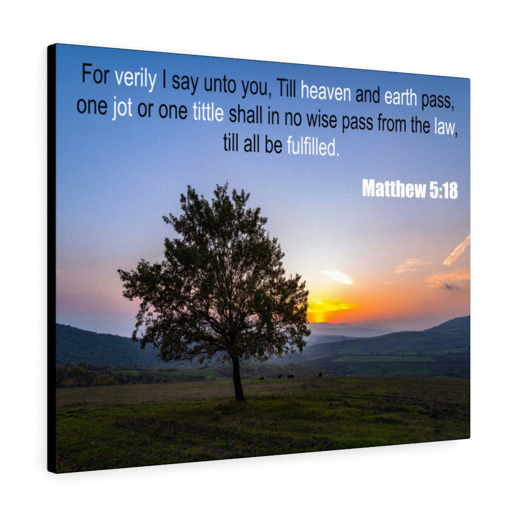 Scripture Walls One Jot Matthew 5:18 Bible Verse Canvas Christian Wall Art Ready to Hang Unframed-Express Your Love Gifts