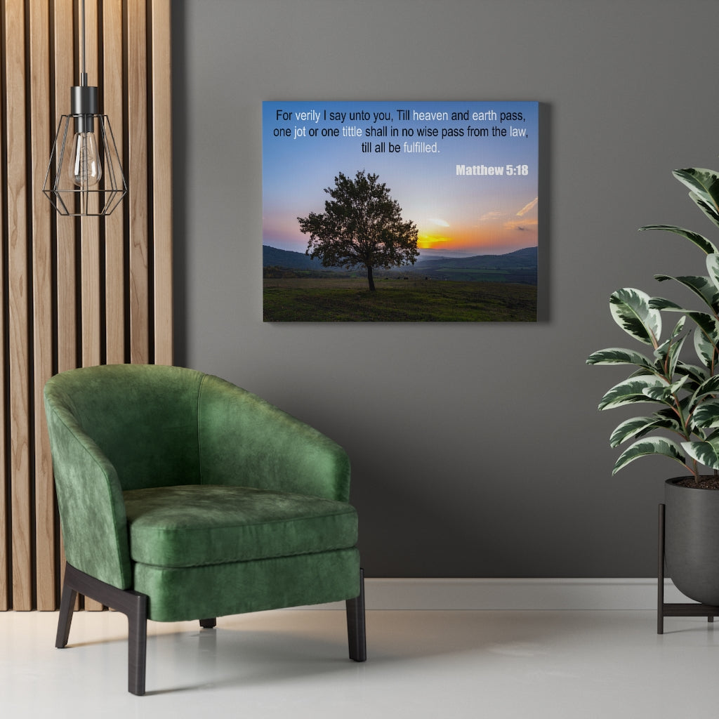 Scripture Walls One Jot Matthew 5:18 Bible Verse Canvas Christian Wall Art Ready to Hang Unframed-Express Your Love Gifts