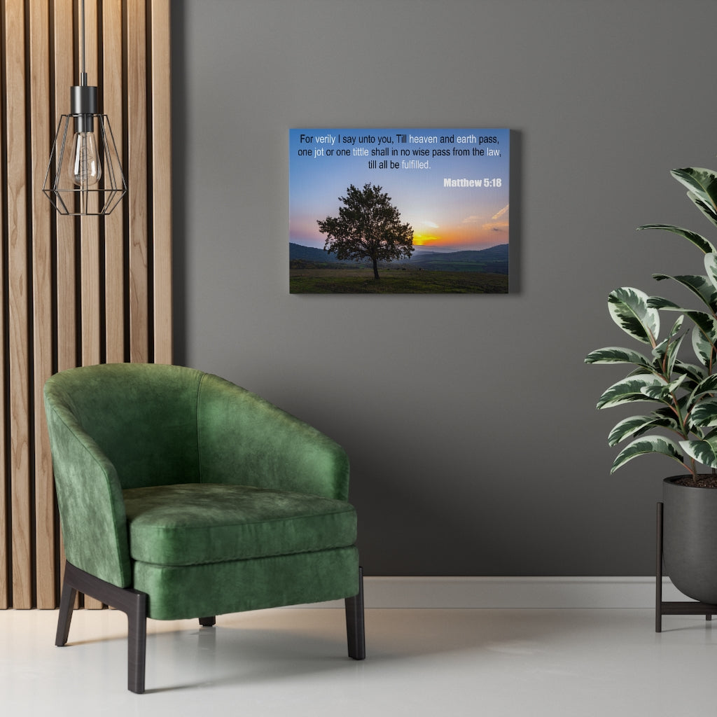 Scripture Walls One Jot Matthew 5:18 Bible Verse Canvas Christian Wall Art Ready to Hang Unframed-Express Your Love Gifts