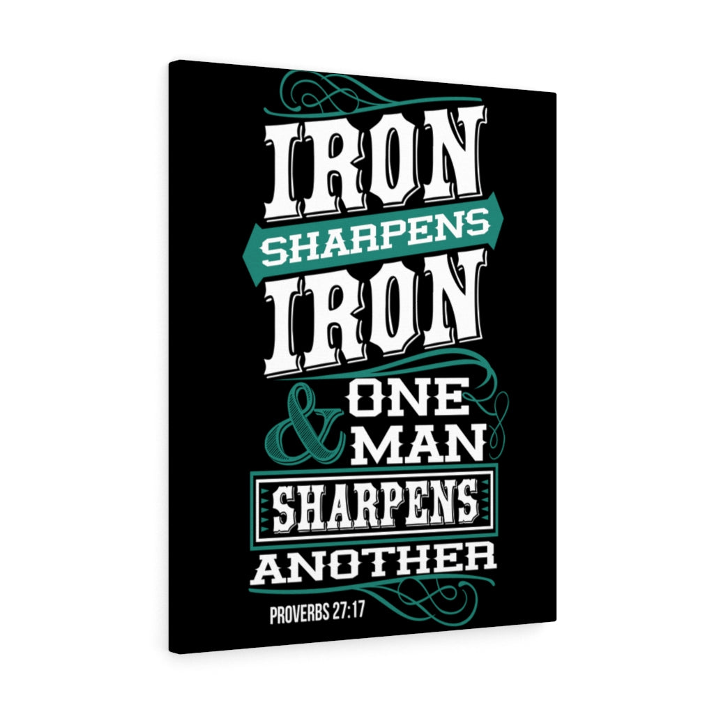 Scripture Walls One Man Sharpens Another Proverbs 27:17 Bible Verse Canvas Christian Wall Art Ready to Hang Unframed-Express Your Love Gifts