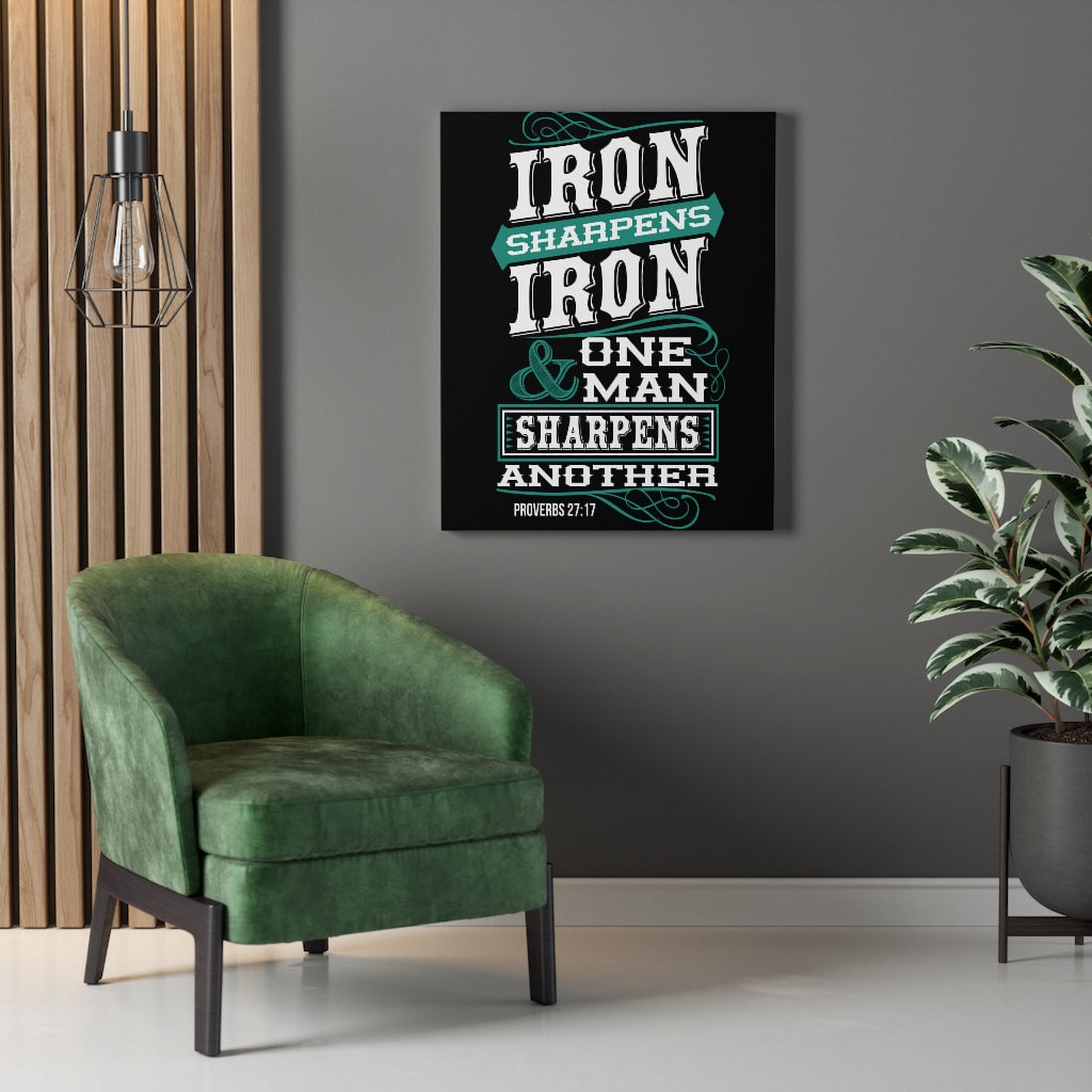 Scripture Walls One Man Sharpens Another Proverbs 27:17 Bible Verse Canvas Christian Wall Art Ready to Hang Unframed-Express Your Love Gifts