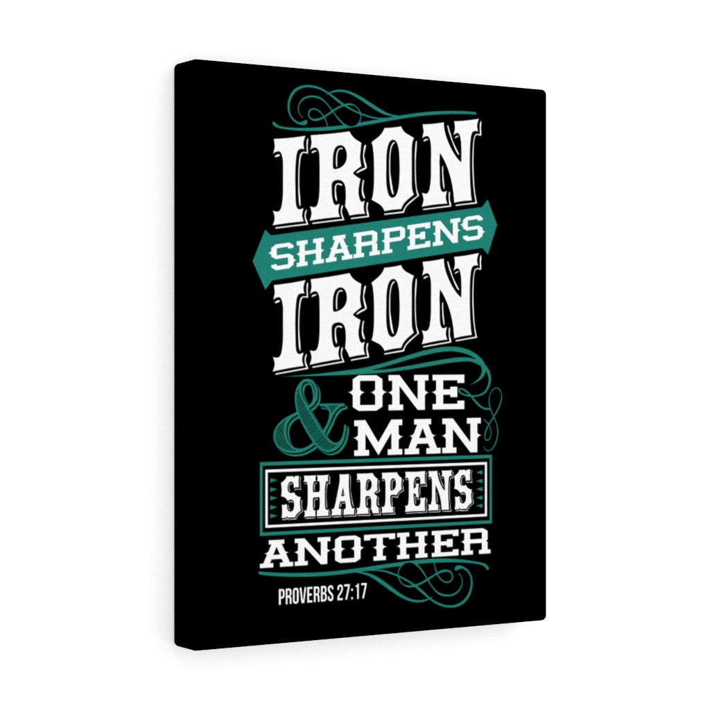 Scripture Walls One Man Sharpens Another Proverbs 27:17 Bible Verse Canvas Christian Wall Art Ready to Hang Unframed-Express Your Love Gifts