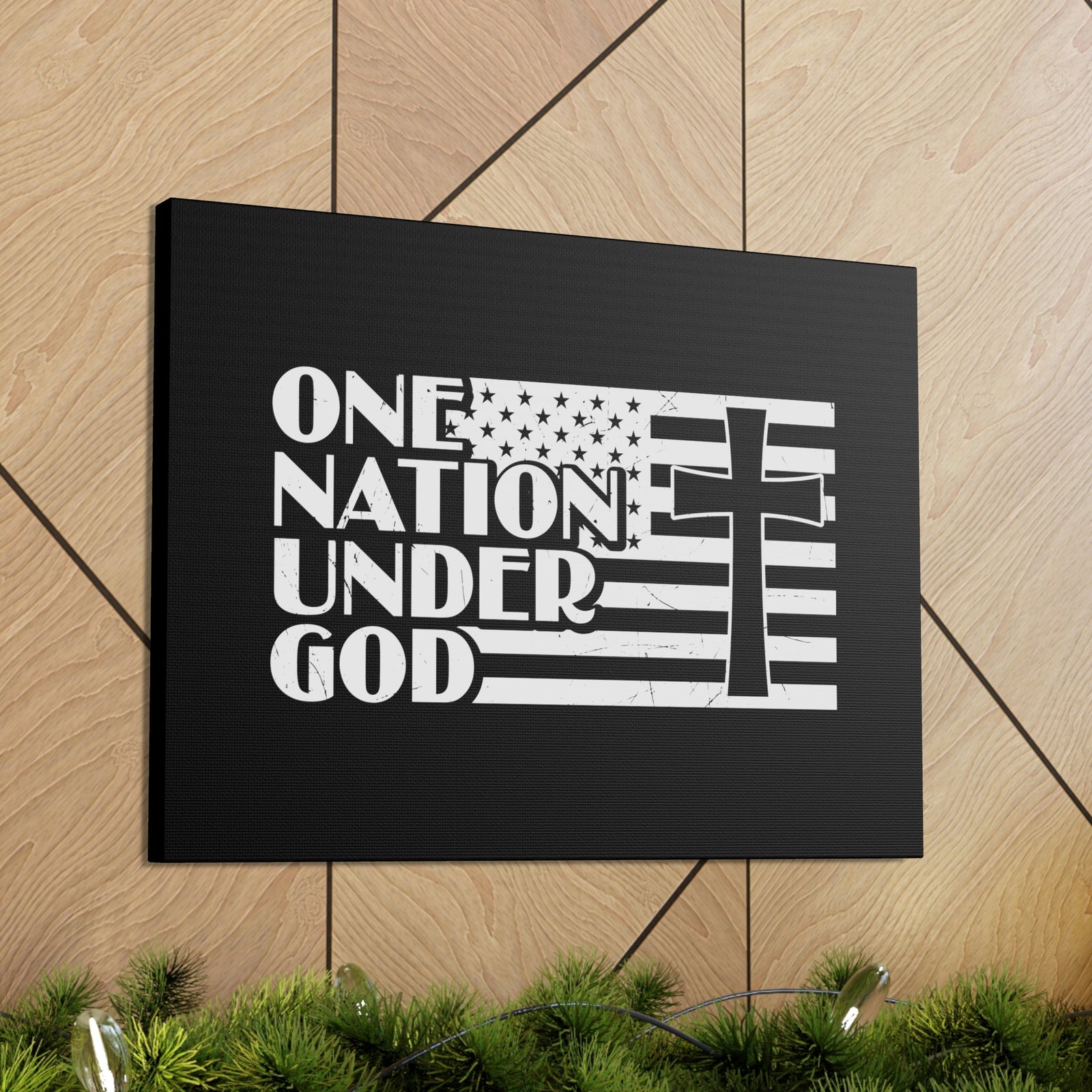 Scripture Walls One Nation Under God Matthew 28:18 Christian Wall Art Bible Verse Print Ready to Hang Unframed-Express Your Love Gifts