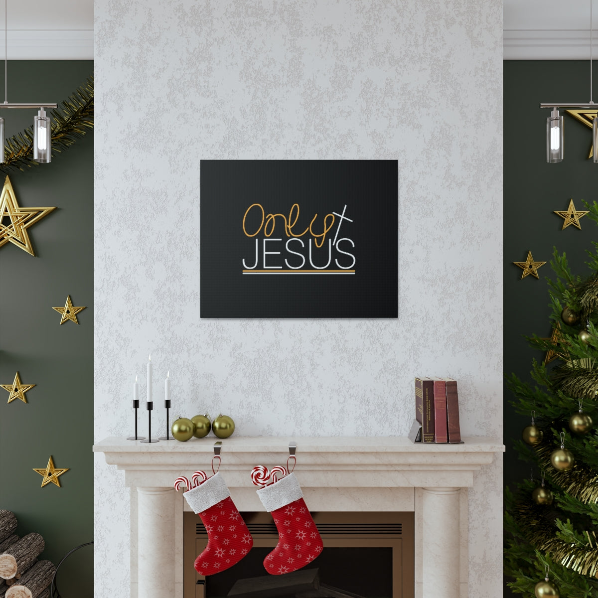 Scripture Walls Only Jesus John 1:1 Christian Wall Art Bible Verse Print Ready to Hang Unframed-Express Your Love Gifts
