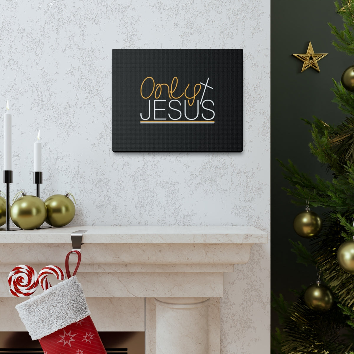 Scripture Walls Only Jesus John 1:1 Christian Wall Art Bible Verse Print Ready to Hang Unframed-Express Your Love Gifts