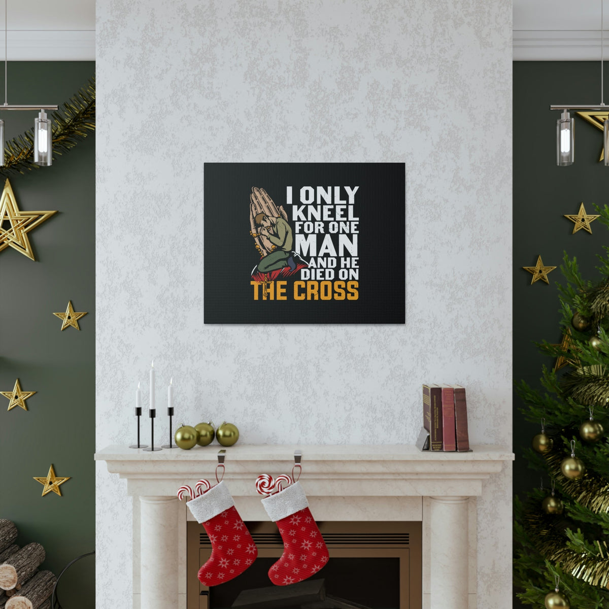 Scripture Walls Only Kneel For One Man Psalm 95:6 Christian Wall Art Bible Verse Print Ready to Hang Unframed-Express Your Love Gifts