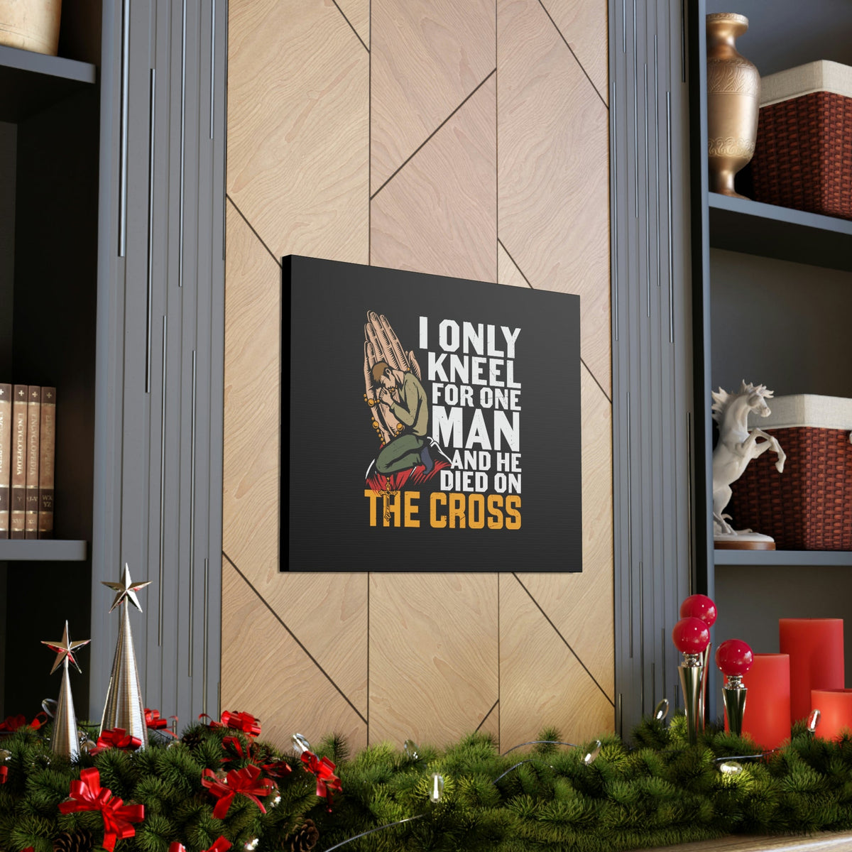 Scripture Walls Only Kneel For One Man Psalm 95:6 Christian Wall Art Bible Verse Print Ready to Hang Unframed-Express Your Love Gifts