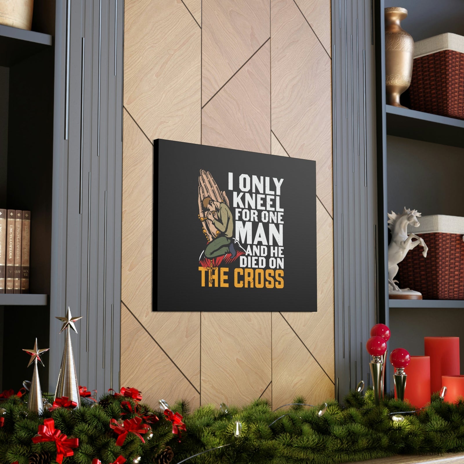 Scripture Walls Only Kneel For One Man Psalm 95:6 Christian Wall Art Bible Verse Print Ready to Hang Unframed-Express Your Love Gifts