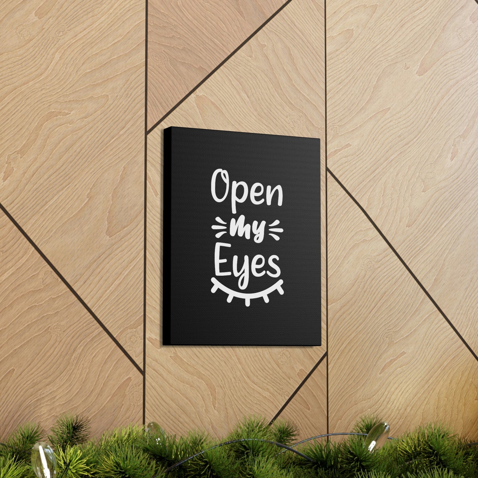 Scripture Walls Open My Eyes Psalm 119:18 Black Christian Wall Art Bible Verse Print Ready to Hang Unframed-Express Your Love Gifts