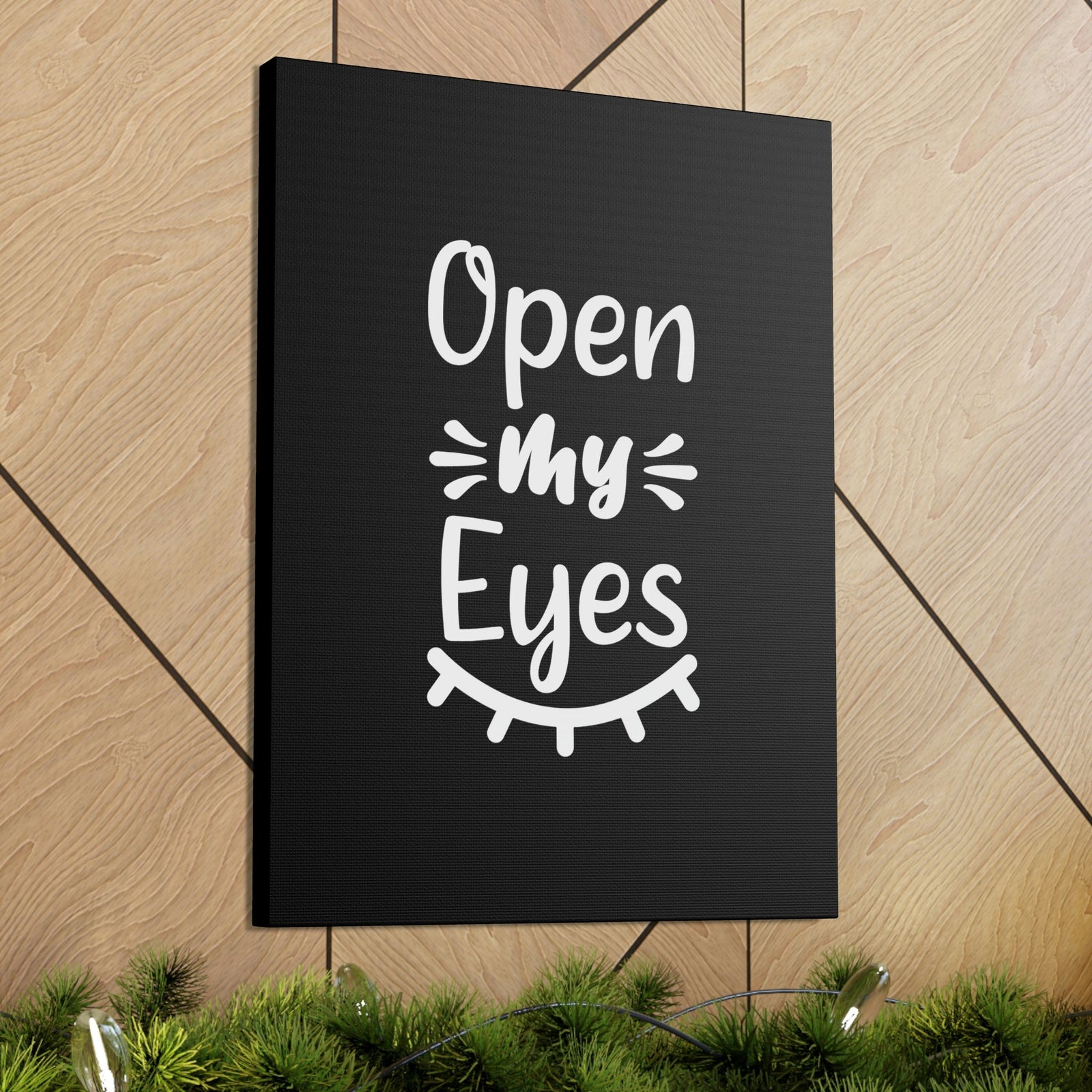 Scripture Walls Open My Eyes Psalm 119:18 Black Christian Wall Art Bible Verse Print Ready to Hang Unframed-Express Your Love Gifts