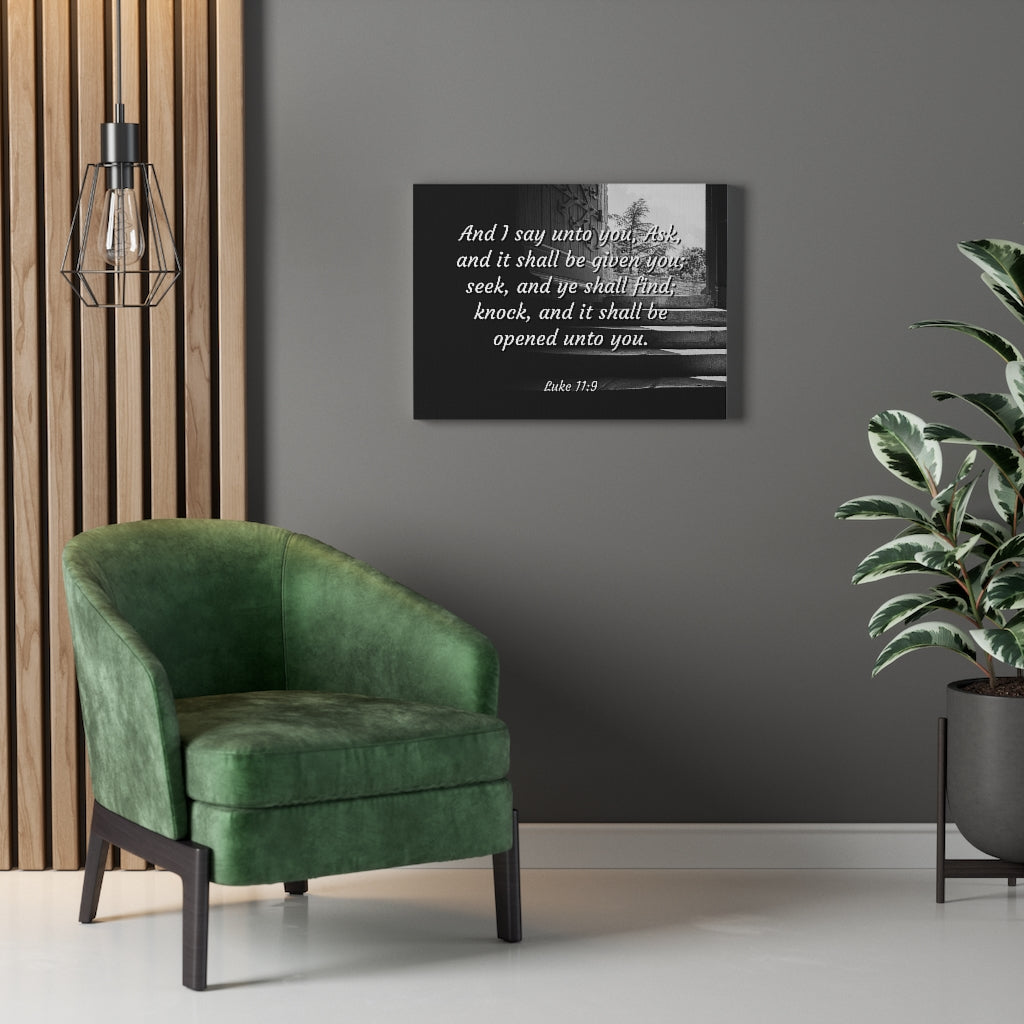 Scripture Walls Opened Luke 1:9 Bible Verse Canvas Christian Wall Art Ready to Hang Unframed-Express Your Love Gifts