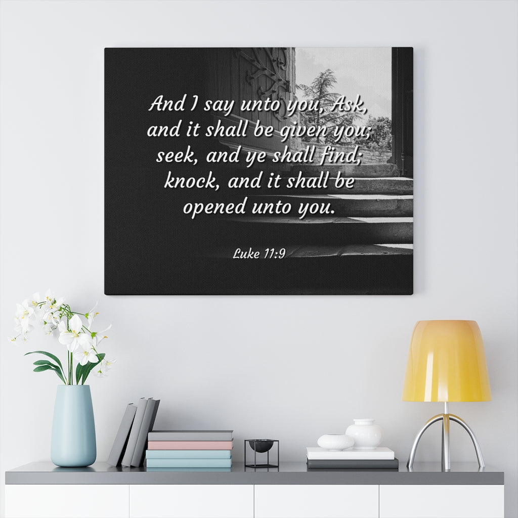 Scripture Walls Opened Luke 1:9 Bible Verse Canvas Christian Wall Art Ready to Hang Unframed-Express Your Love Gifts