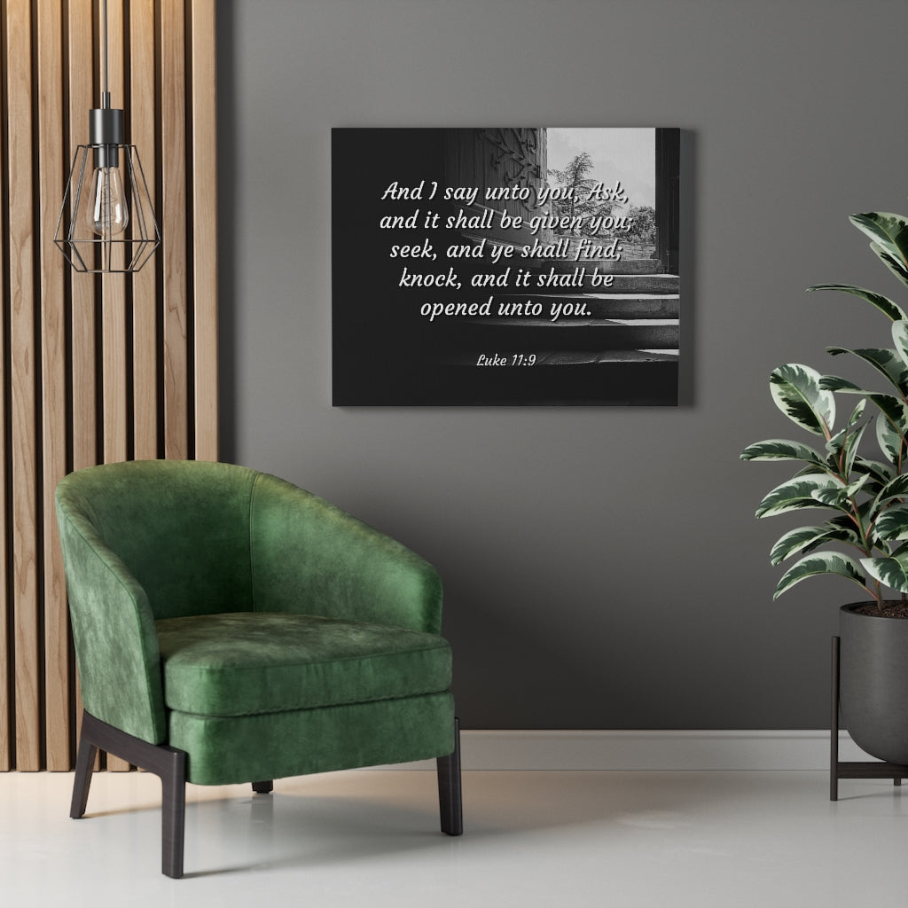 Scripture Walls Opened Luke 1:9 Bible Verse Canvas Christian Wall Art Ready to Hang Unframed-Express Your Love Gifts