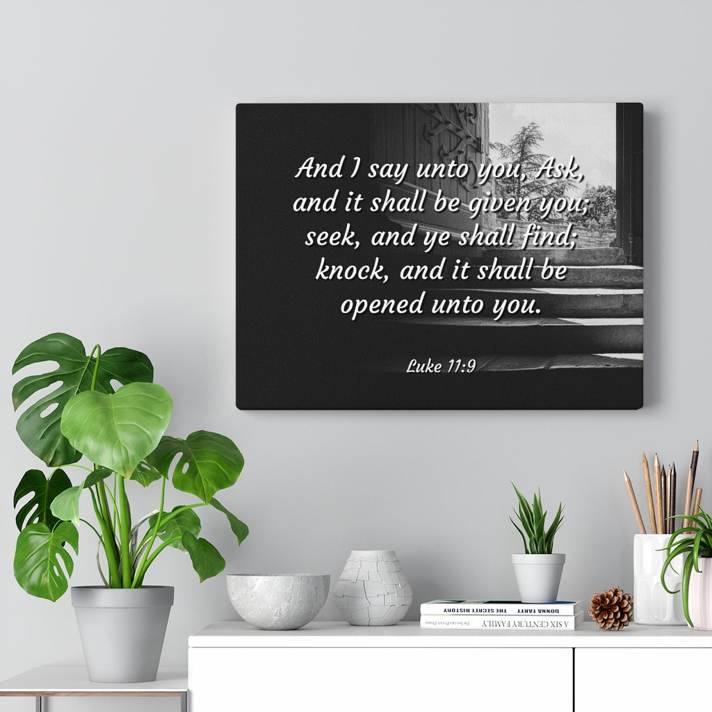 Scripture Walls Opened Luke 1:9 Bible Verse Canvas Christian Wall Art Ready to Hang Unframed-Express Your Love Gifts