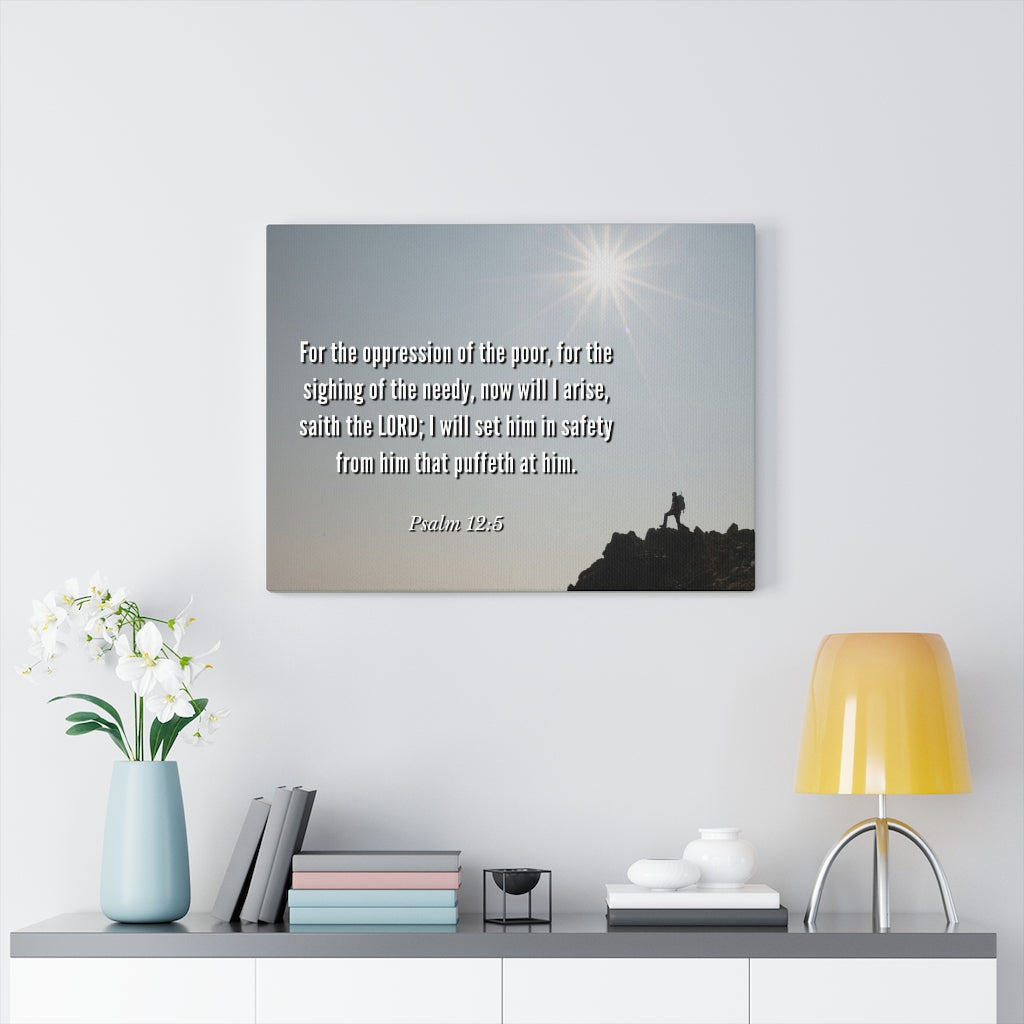 Scripture Walls Oppression Of The Poor Psalm 12:5 Bible Verse Canvas Christian Wall Art Ready to Hang Unframed-Express Your Love Gifts