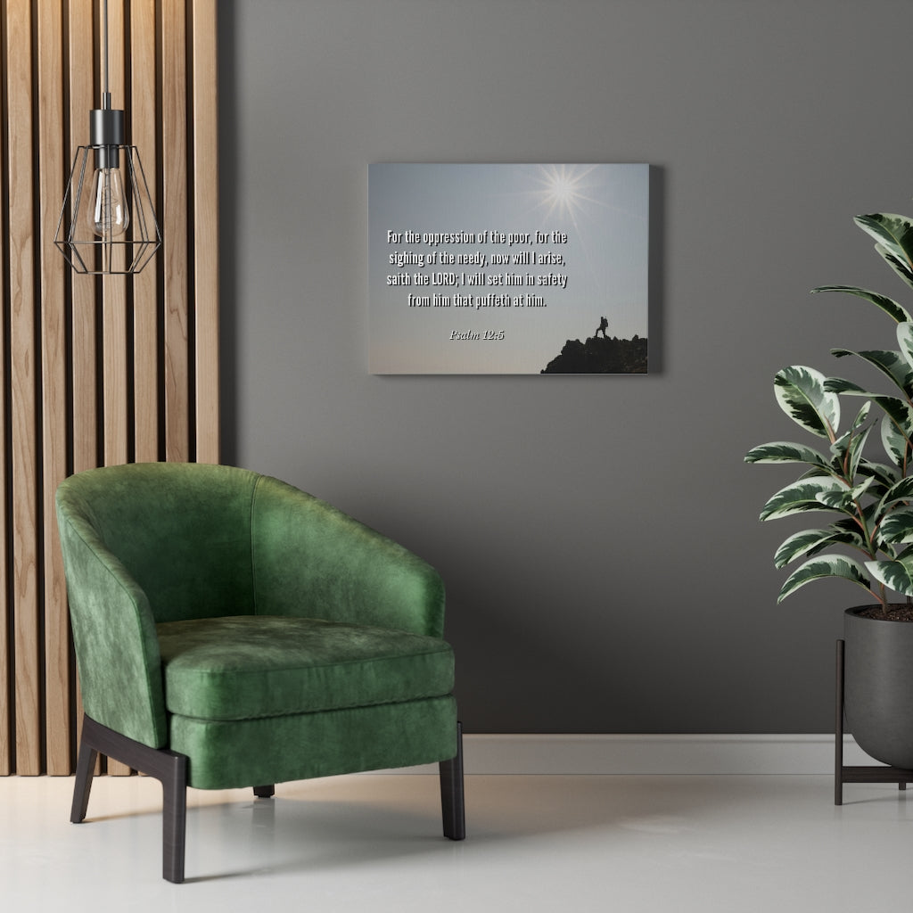 Scripture Walls Oppression Of The Poor Psalm 12:5 Bible Verse Canvas Christian Wall Art Ready to Hang Unframed-Express Your Love Gifts