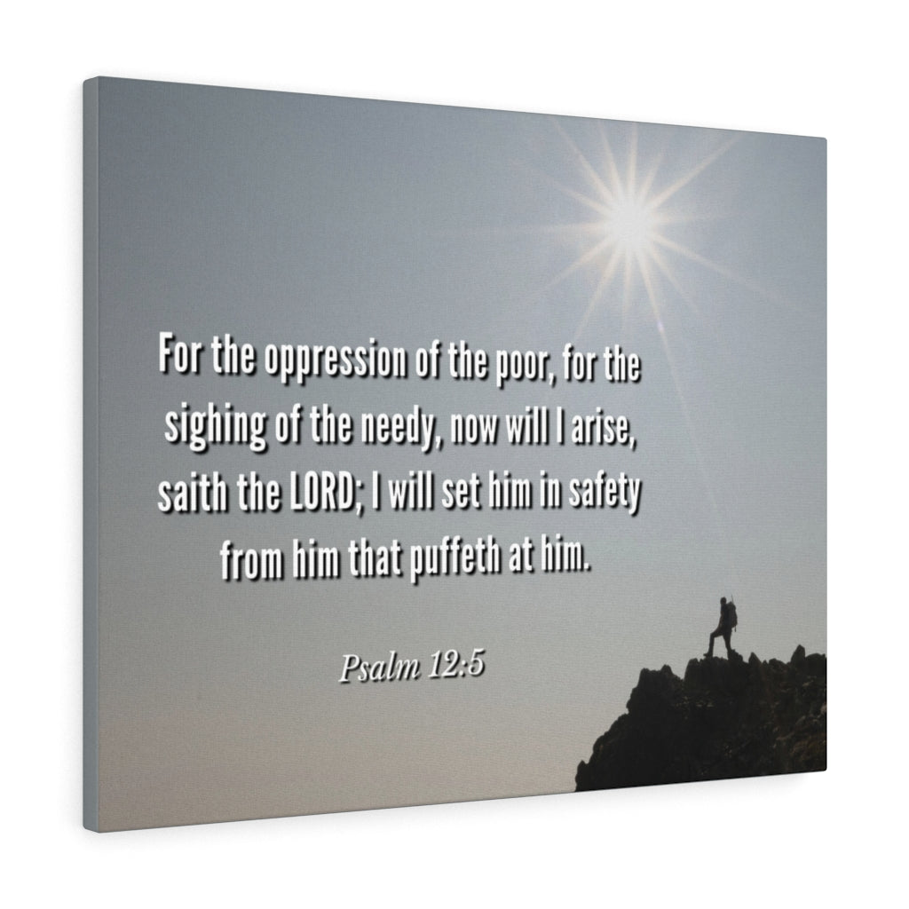 Scripture Walls Oppression Of The Poor Psalm 12:5 Bible Verse Canvas Christian Wall Art Ready to Hang Unframed-Express Your Love Gifts