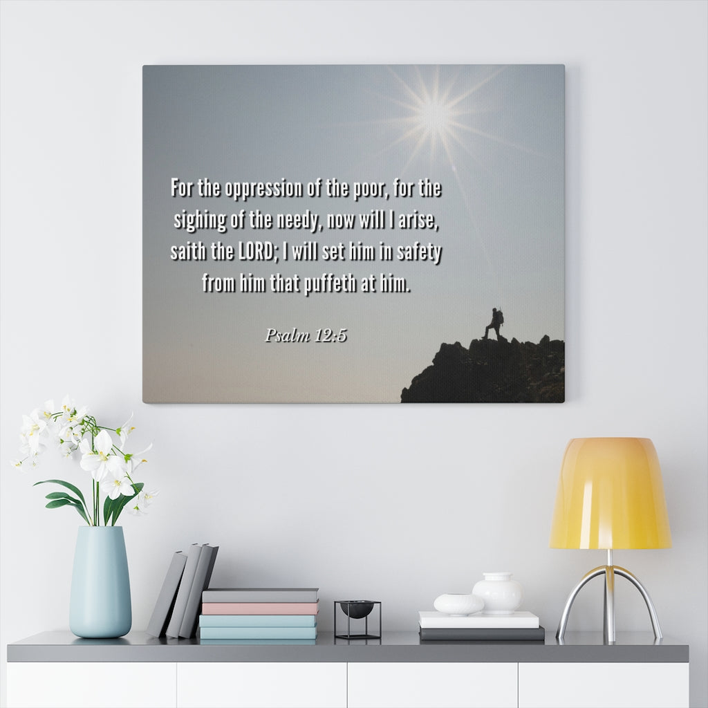 Scripture Walls Oppression Of The Poor Psalm 12:5 Bible Verse Canvas Christian Wall Art Ready to Hang Unframed-Express Your Love Gifts