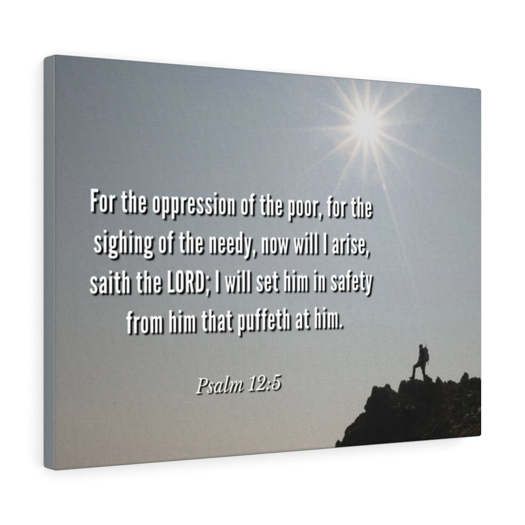 Scripture Walls Oppression Of The Poor Psalm 12:5 Bible Verse Canvas Christian Wall Art Ready to Hang Unframed-Express Your Love Gifts