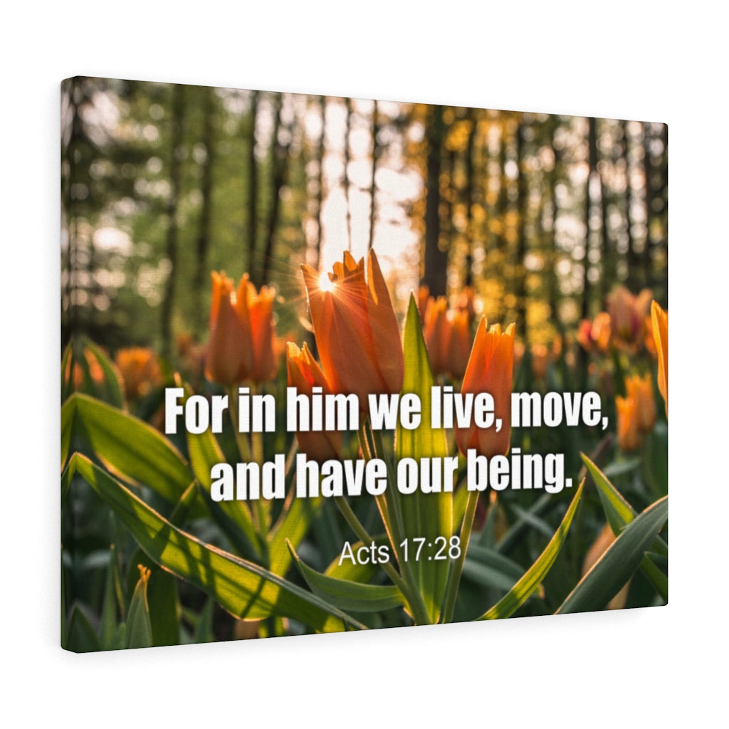 Scripture Walls Our Being Acts 17:28 Bible Verse Canvas Christian Wall Art Ready to Hang Unframed-Express Your Love Gifts