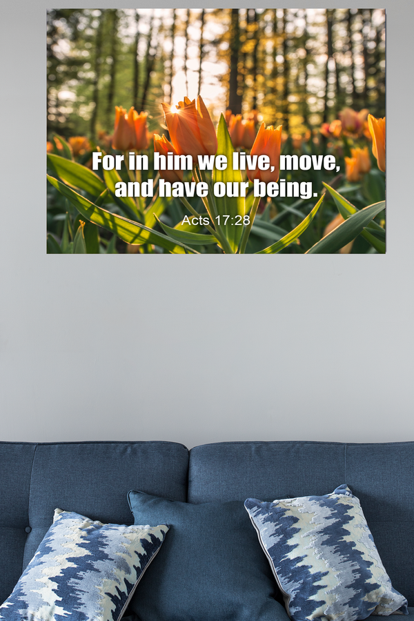 Scripture Walls Our Being Acts 17:28 Bible Verse Canvas Christian Wall Art Ready to Hang Unframed-Express Your Love Gifts